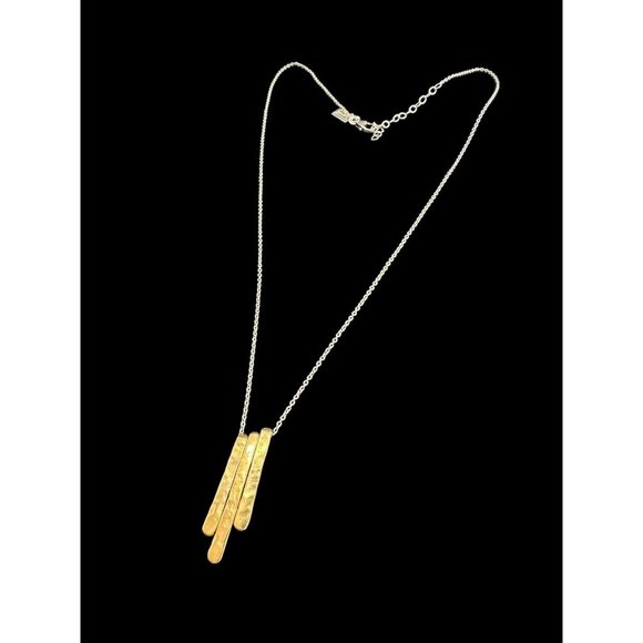 Vintage BARONI Sterling Silver Chain Necklace Modernist Pendant MCM Jewelry - Picture 3 of 7